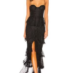 MAJORELLE Zelda Fitz Gown in Black